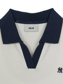 MLB Korea Women's Basic Open Collar Slim Fit Polo T-Shirts