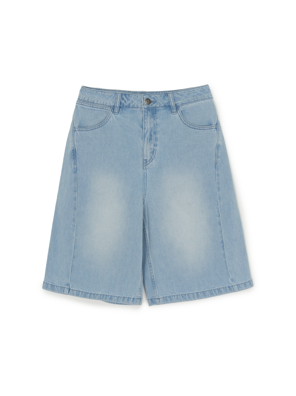 MLB Korea Women's Basic Small Logo 9in Curved Denim Shorts