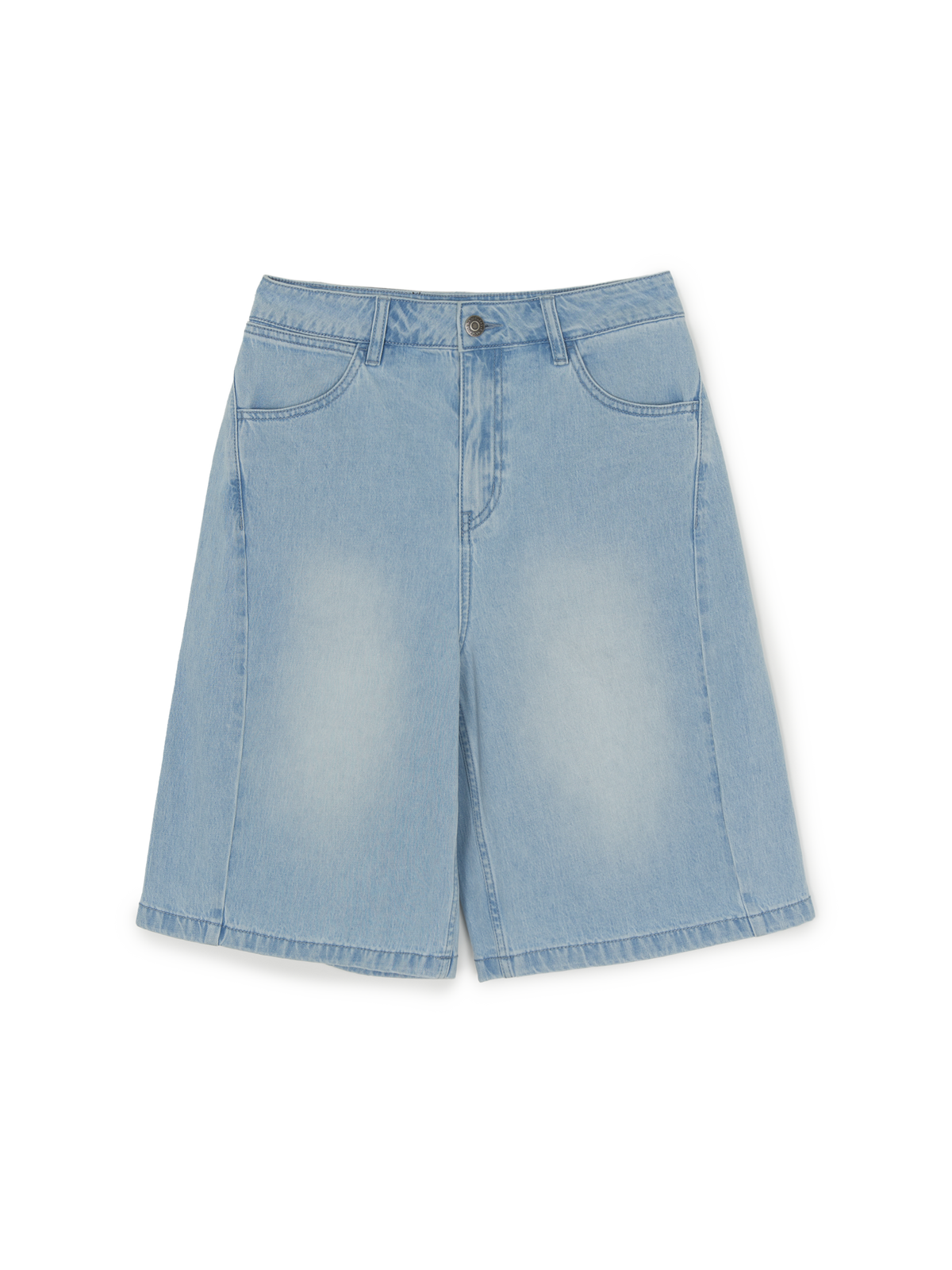 MLB Korea Women's Basic Small Logo 9in Curved Denim Shorts