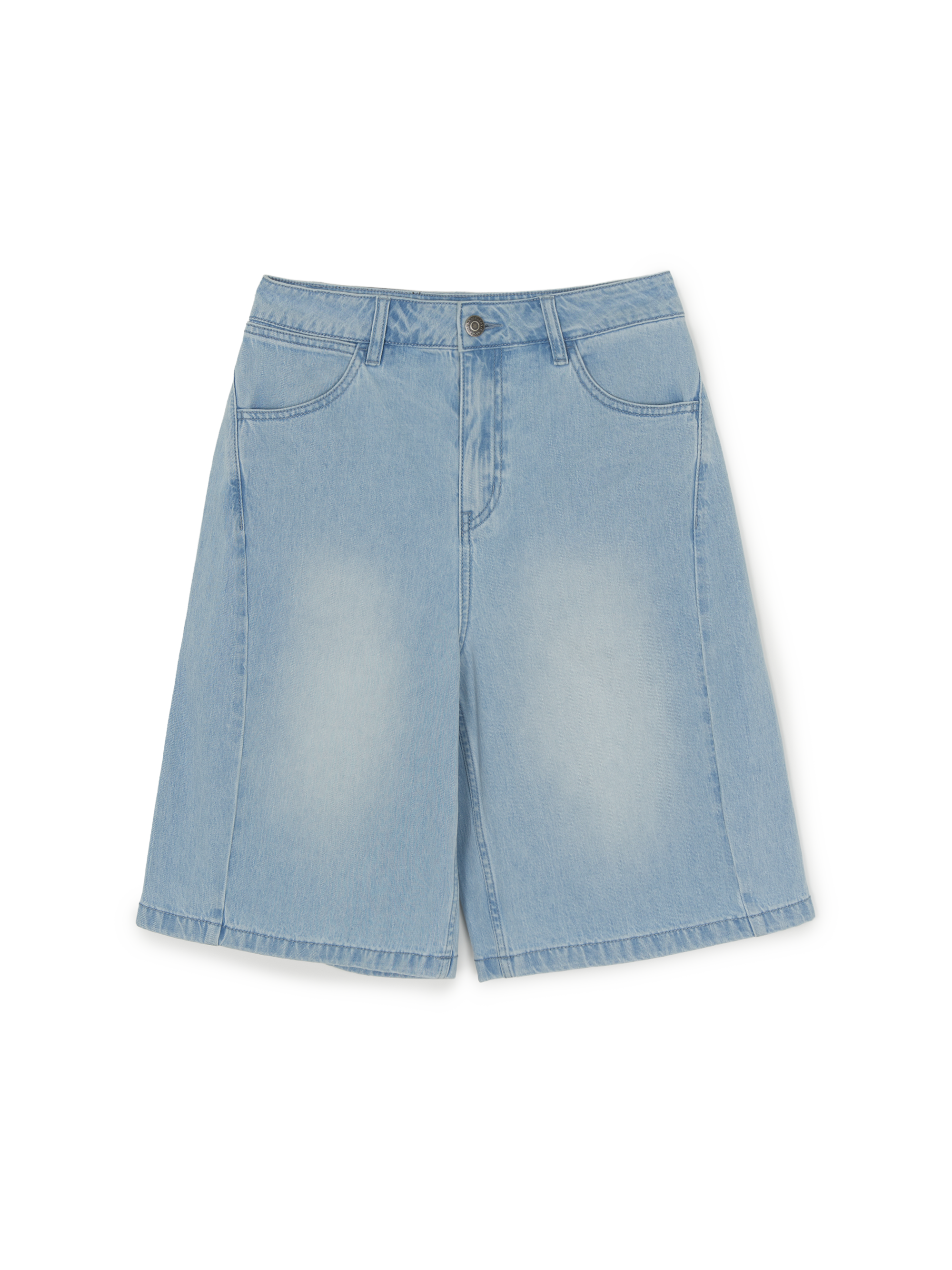 MLB Korea Women's Basic Small Logo 9in Curved Denim Shorts