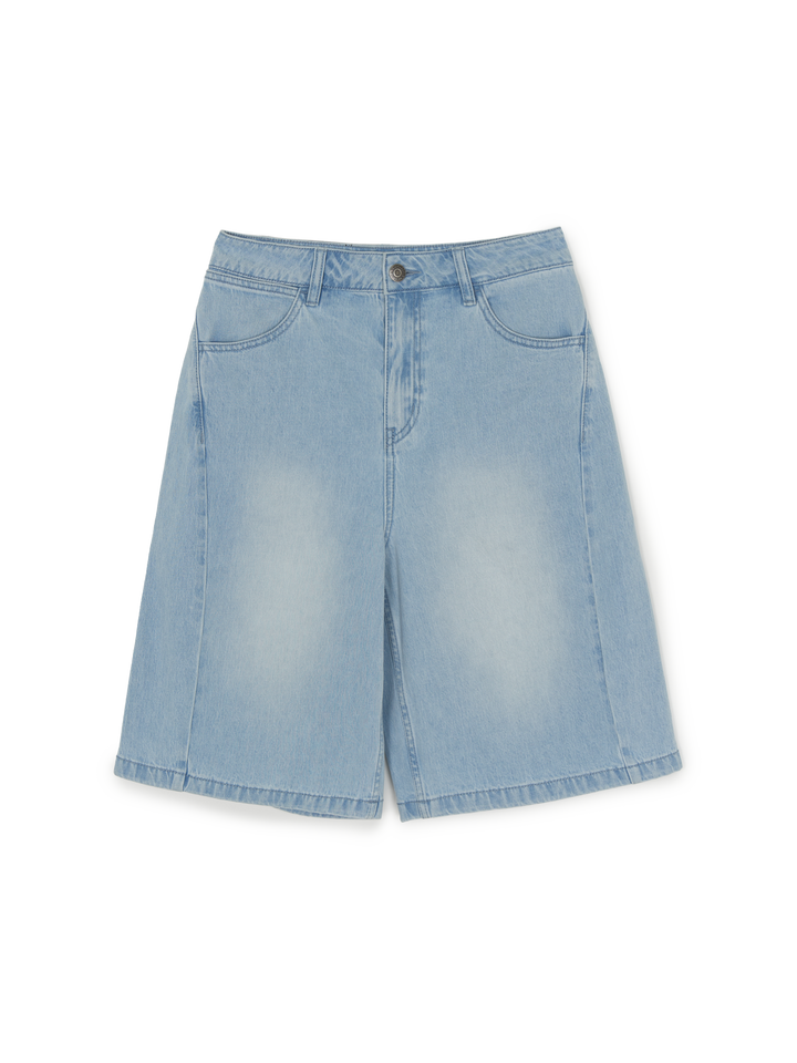 Mlb Women's Basic Small Logo 9in Curved Denim Shorts