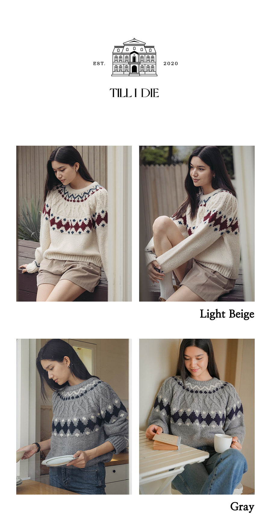 Tillidie Dia twisted wool blended knit Light Beige