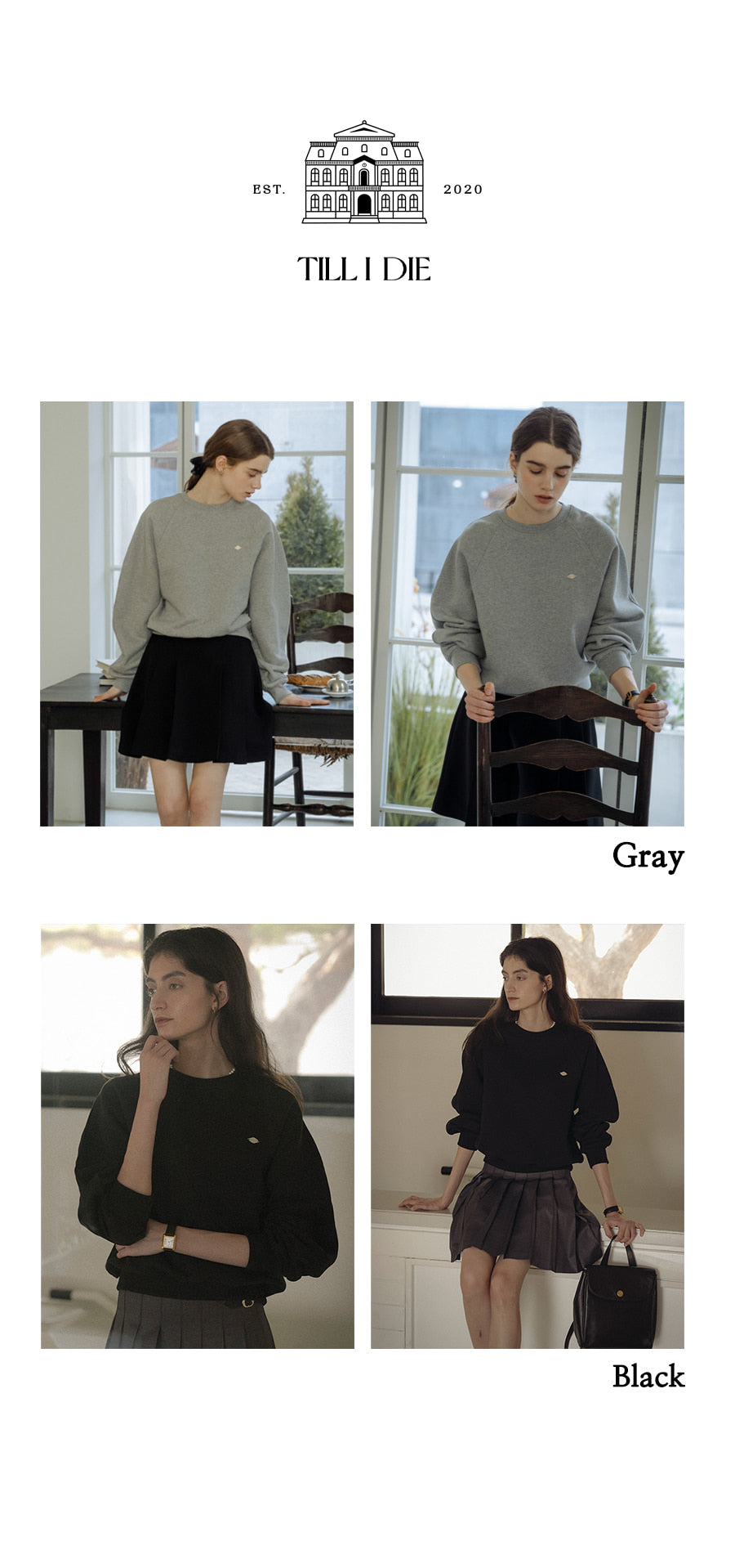 Tillidie Ballon sleeve comfy sweatshirt Gray