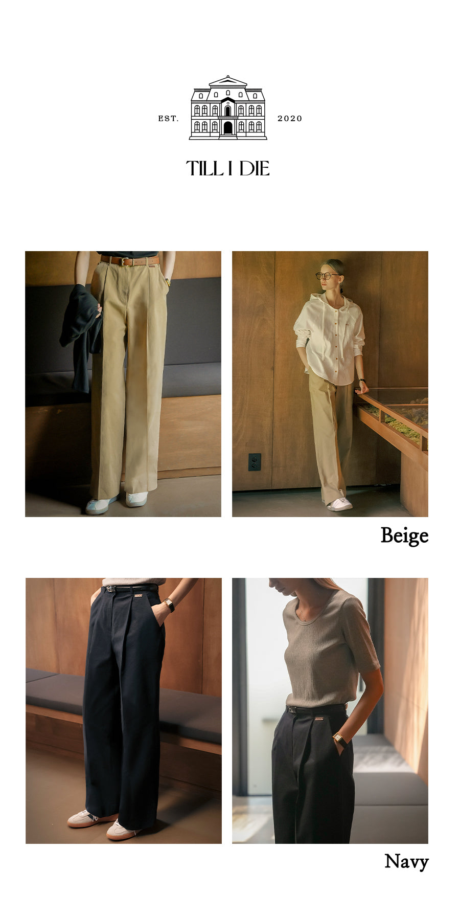 Tillidie Relax cotton twill pants Navy