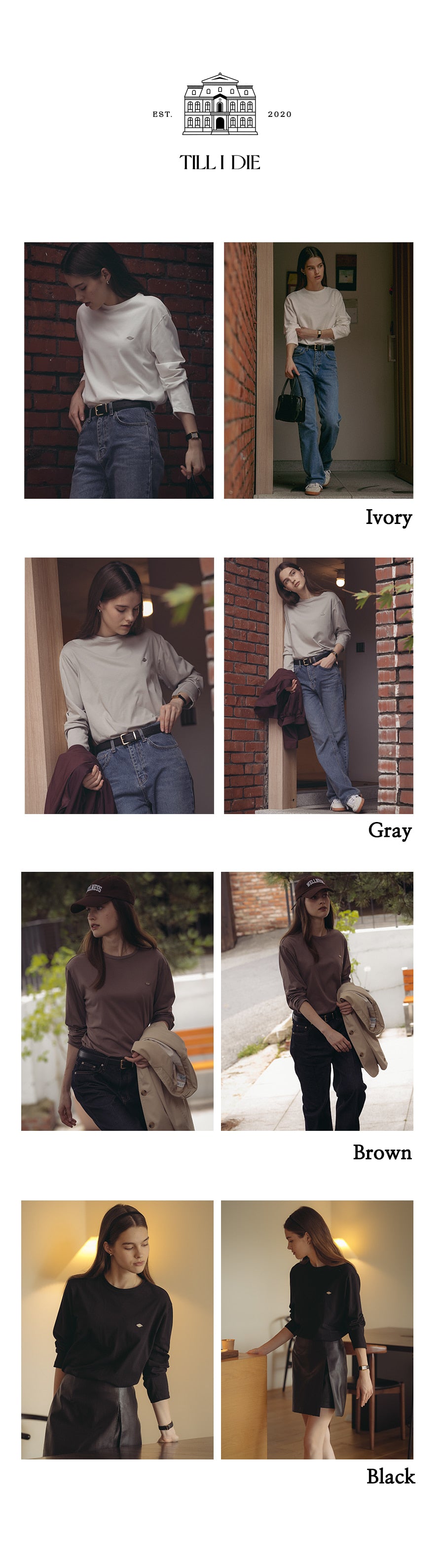 Tillidie Silket cotton long sleeve t-shirt Black