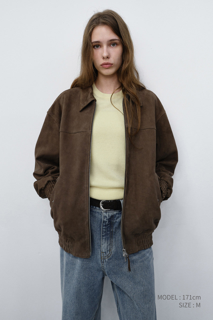 Dunst Unisex Refined Suede Blouson Taupe Suede