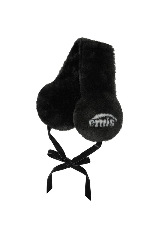 LOGO JACQUARD EAR WARMER-BLACK