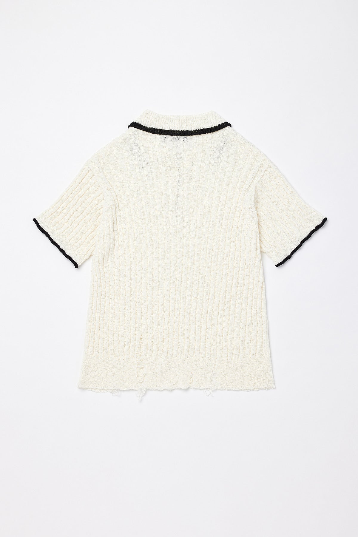 Matinkim Half Zip UP Slub Pique Knit Top IN Ivory