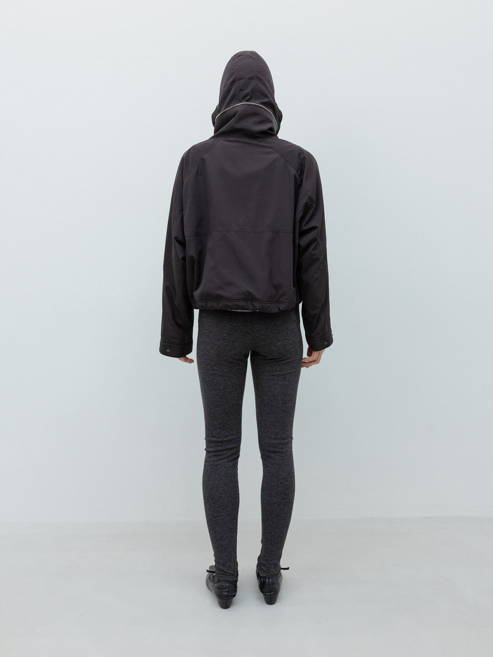 Low Classic Drawstring Fleece Wind Jacket Dark Brown