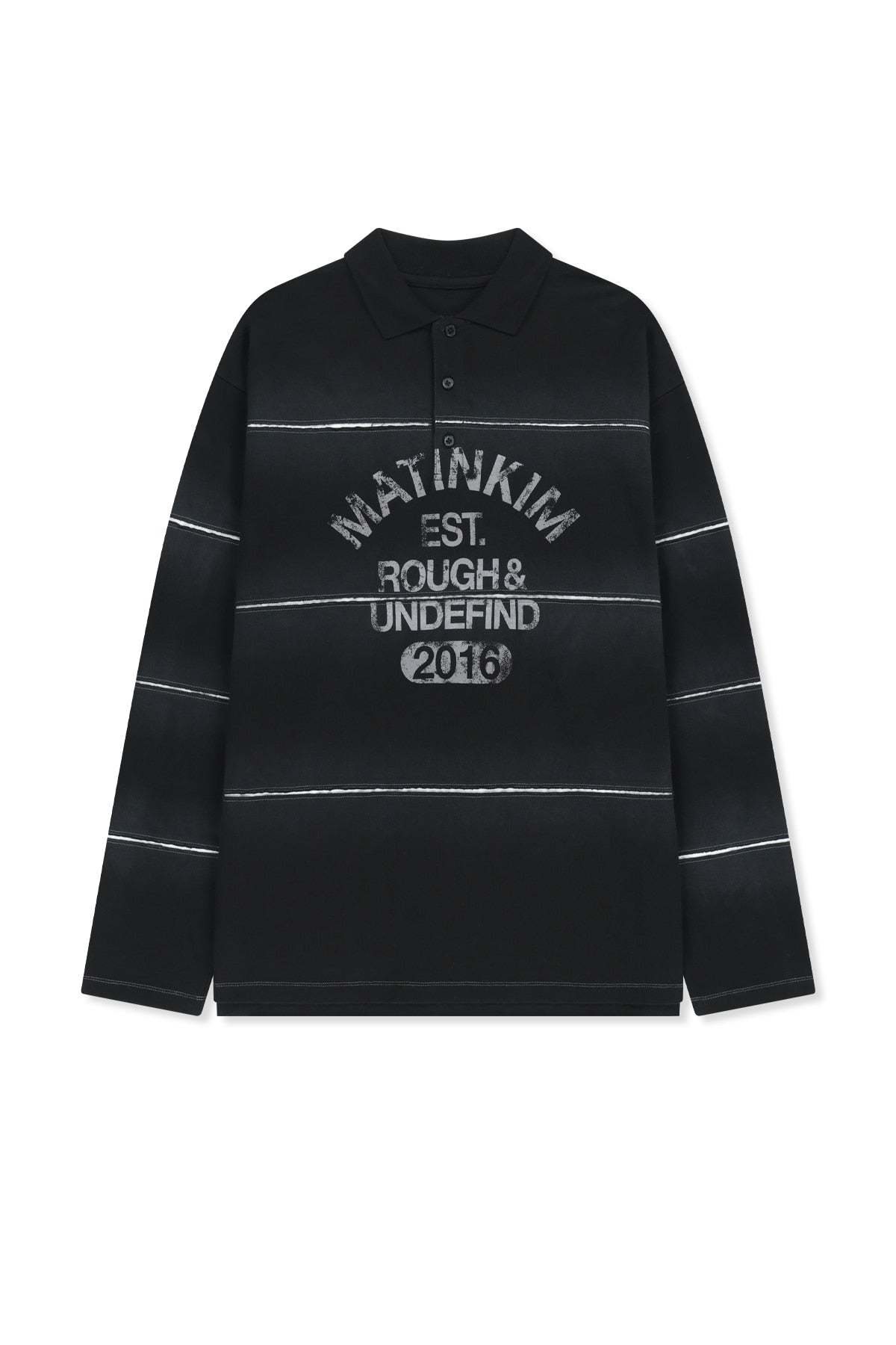 Matinkim Reveal Stripe Logo Collar Top For Men IN Black