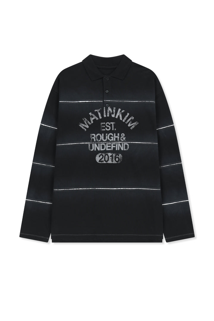 Matinkim Reveal Stripe Logo Collar Top For Men IN Black
