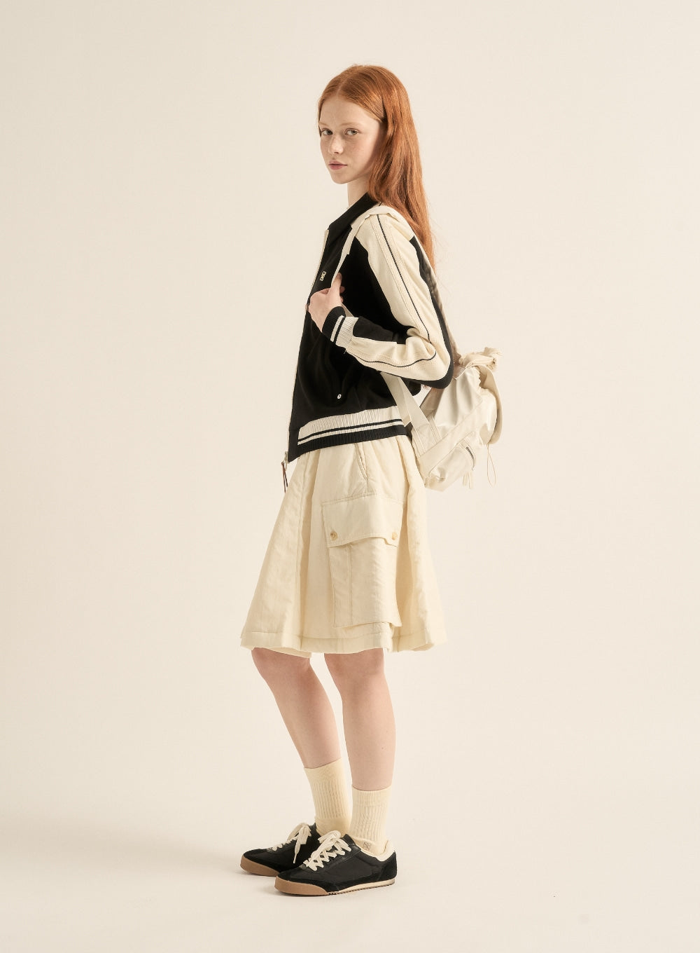 [satur] Drawstring Mini Backpack - Cream