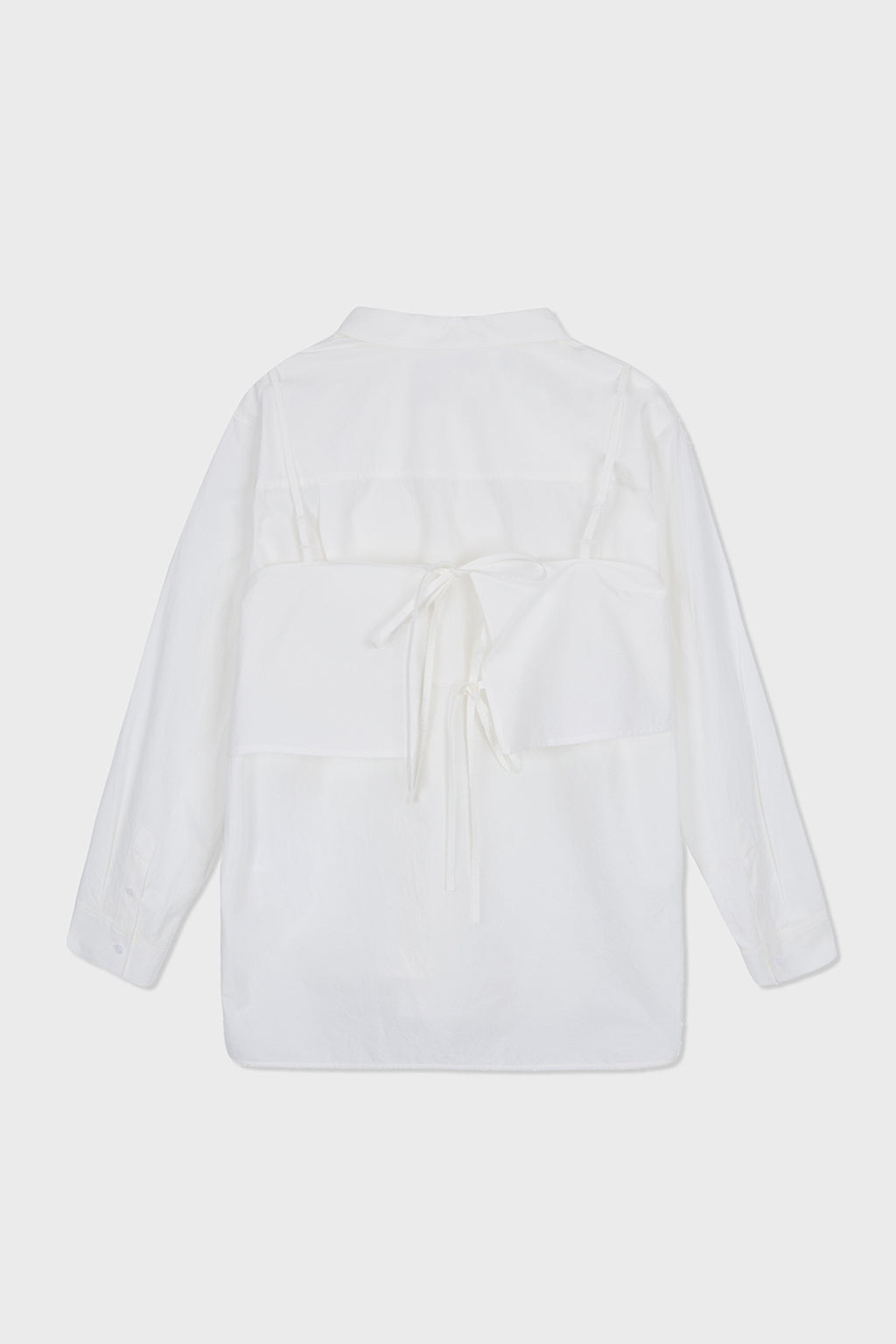 Matinkim Matin Kim Bustier Layered Crinkle Shirt IN White