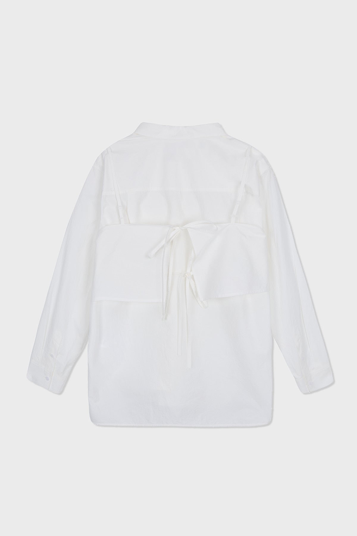 Matinkim Matin Kim Bustier Layered Crinkle Shirt IN White