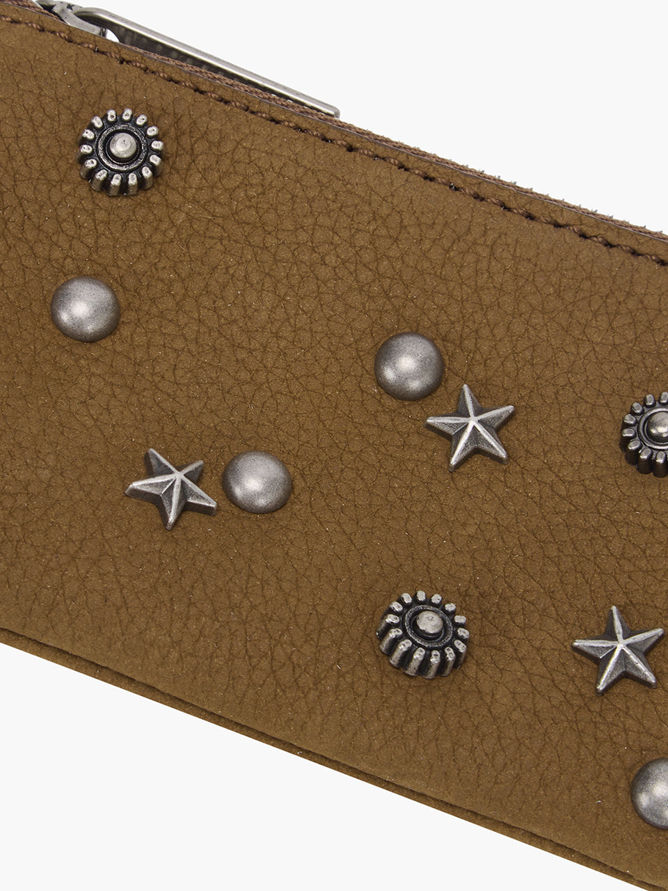 Margesherwood Full Stud Zipper Wallet chestnut nubuck