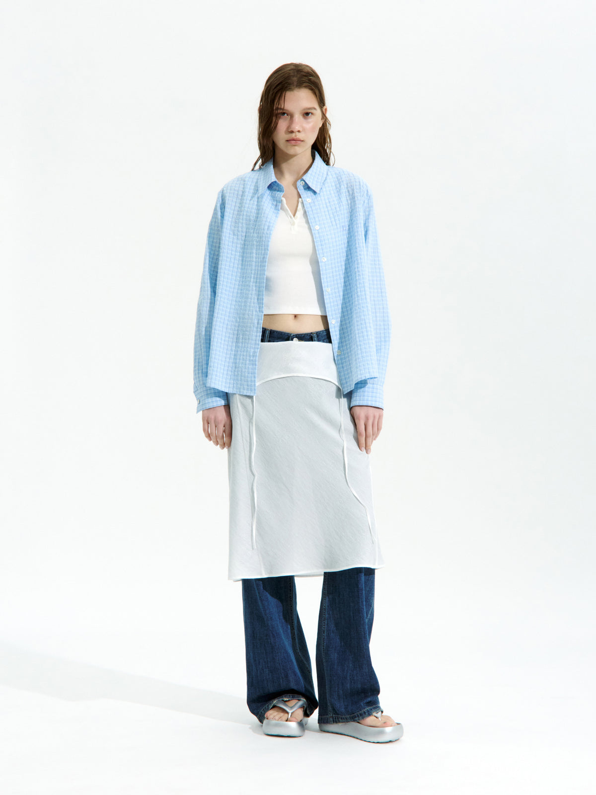 Low Classic Lc Checked Regular-Fit Shirt Soft Blue