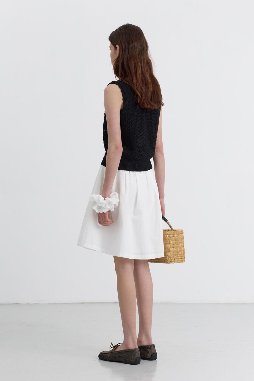 Dunst Crochet Open Knit Vest Black