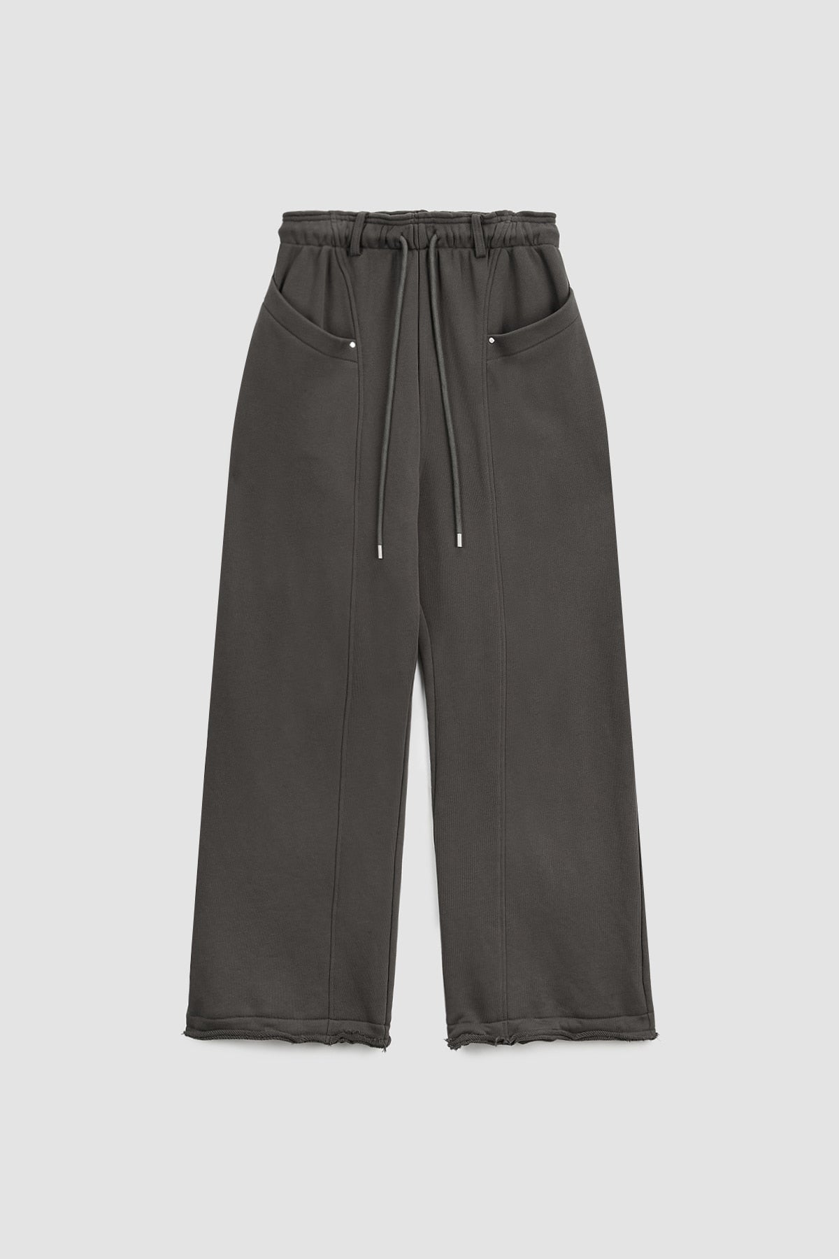 Matinkim Pocket Rivet Loose Fit Sweat Pants IN Charcoal