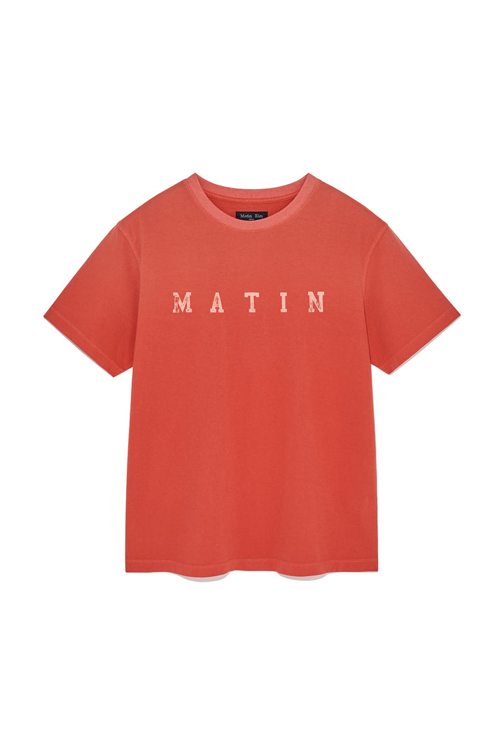Matinkim Dying Point Logo Top For Men IN Red