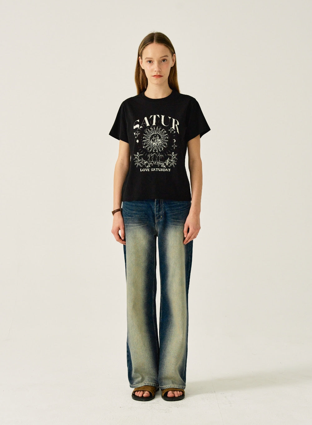 [satur] (W) Tarot Graphic T-Shirt - Newtro Black