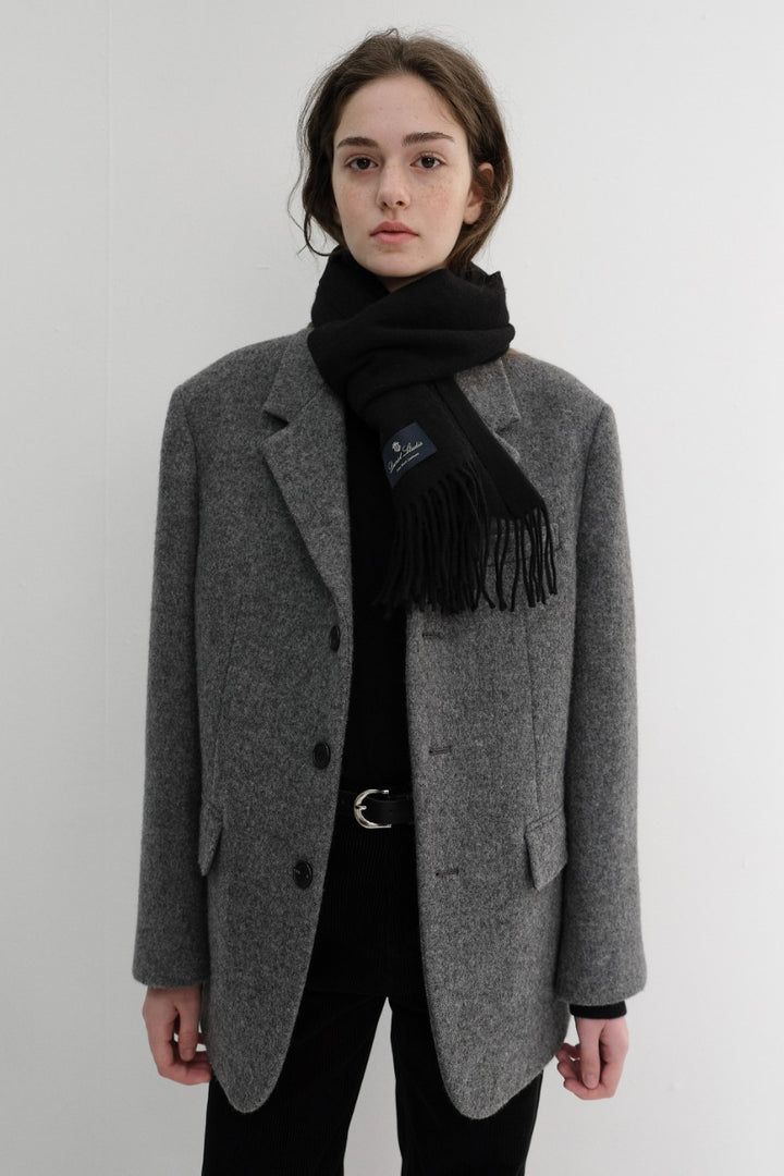 Dunst Fringed Cashmere Muffler Black