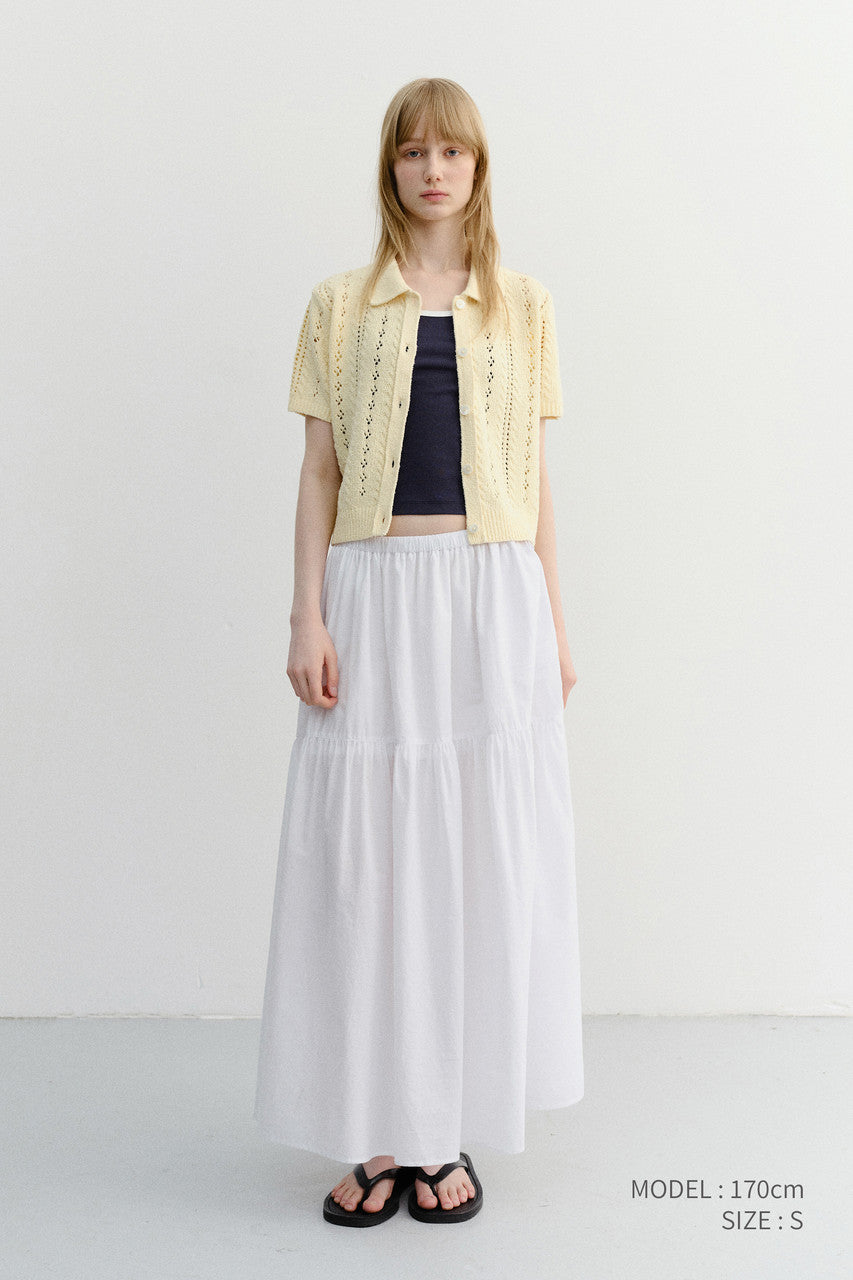 Dunst Collared Half Sleeve Cardigan Butter