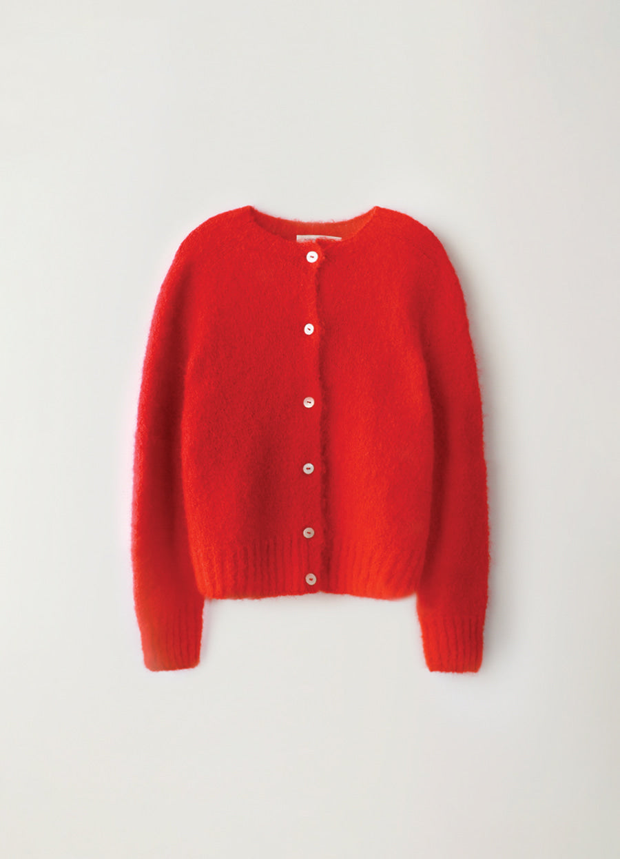 Nothing Written Alpaca knit cardigan (Red)