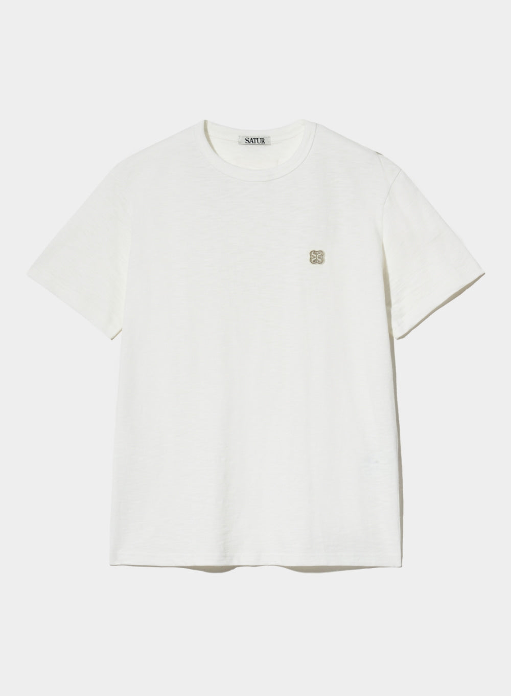 [satur] (W) All Day Slub T-Shirt - Organic White
