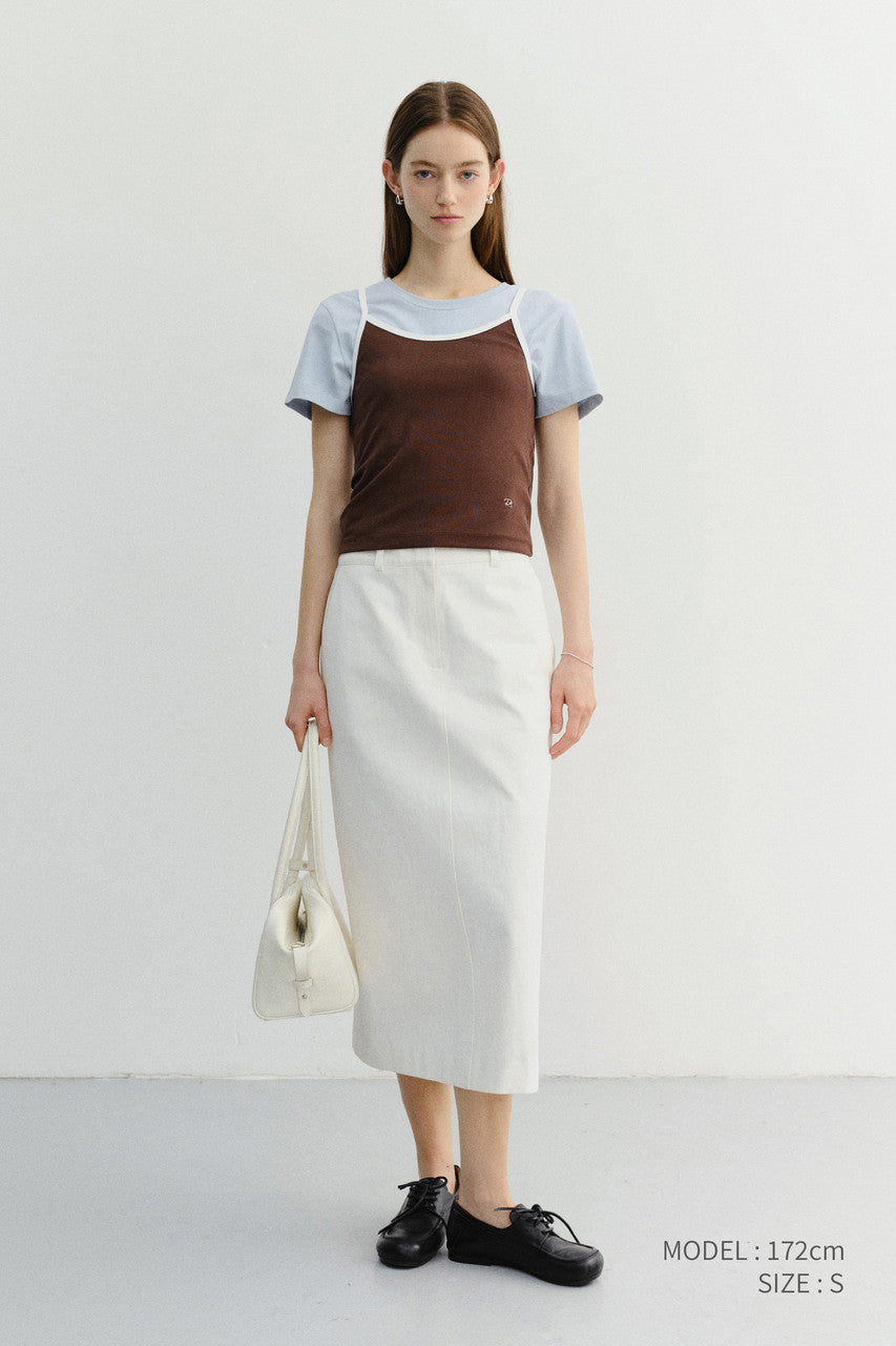 Dunst H-Line Cotton Long Skirt Off White