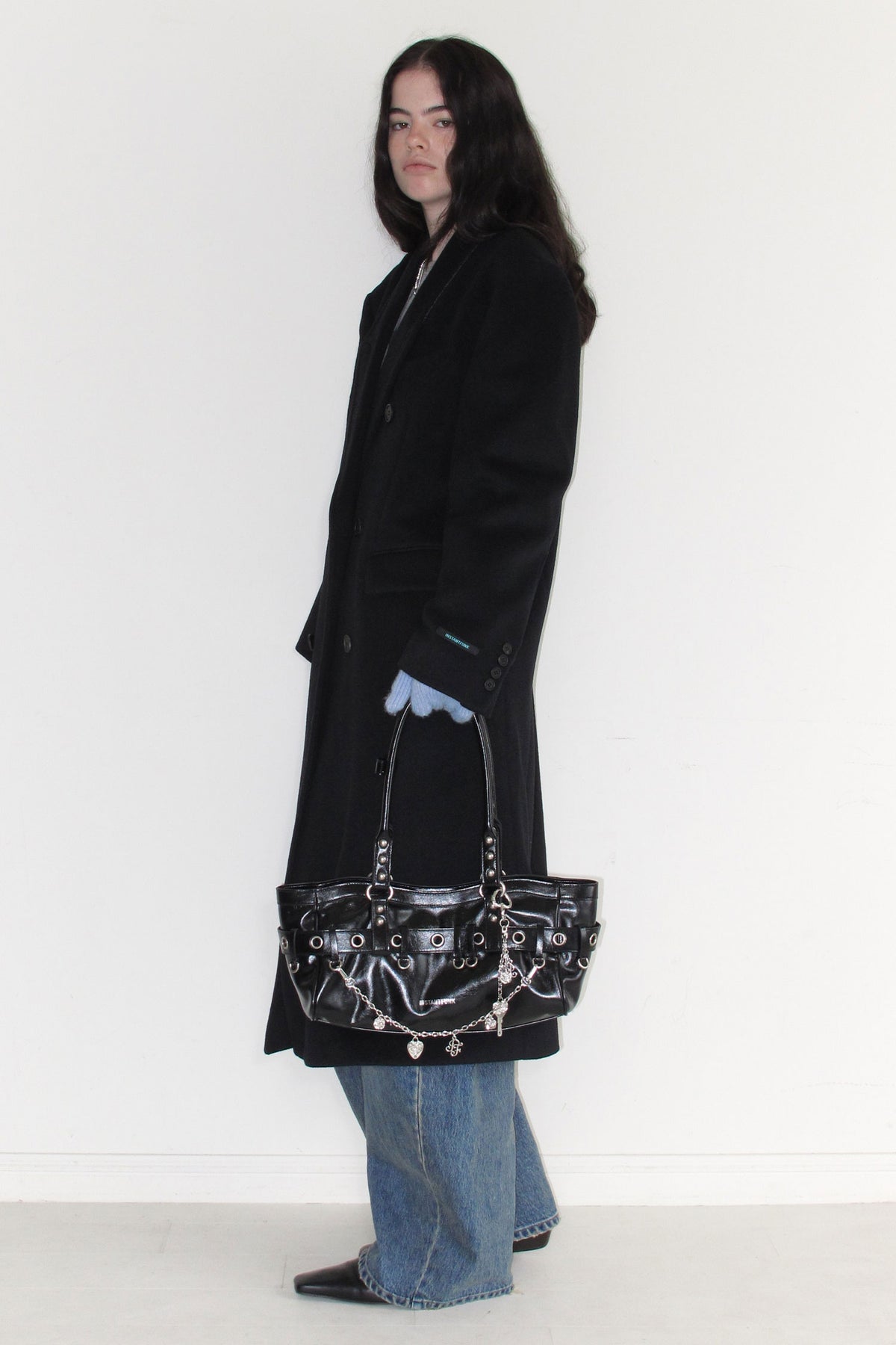 Instantfunk Studded Baguette Bag - Black
