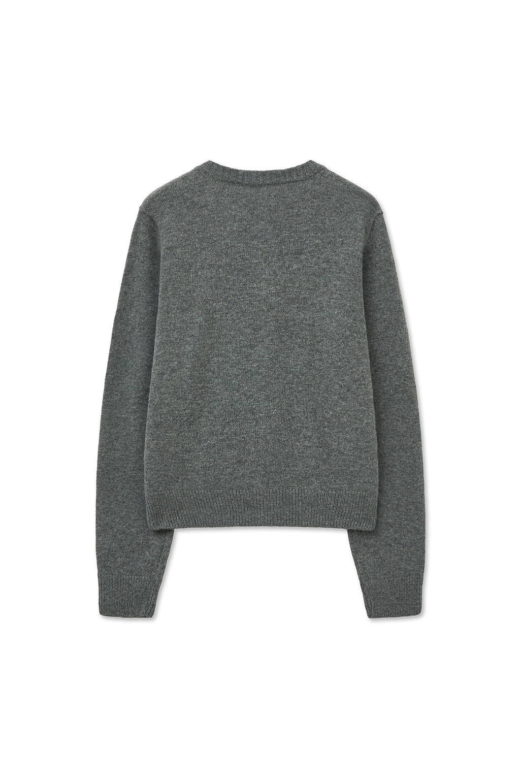 [matinkim] CASHMERE BLENDED ROUND KNIT CARDIGAN IN GREY