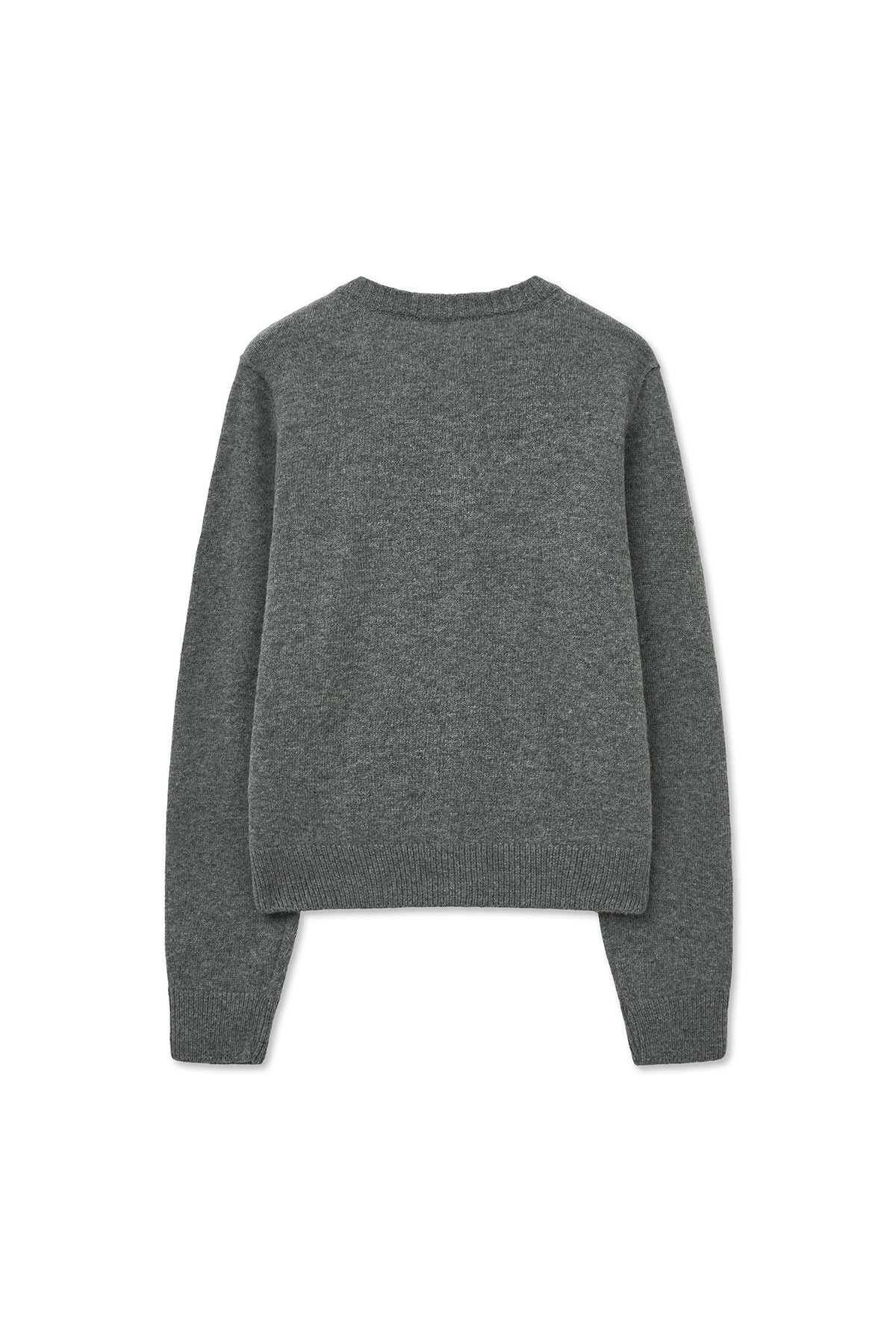 [matinkim] CASHMERE BLENDED ROUND KNIT CARDIGAN IN GREY