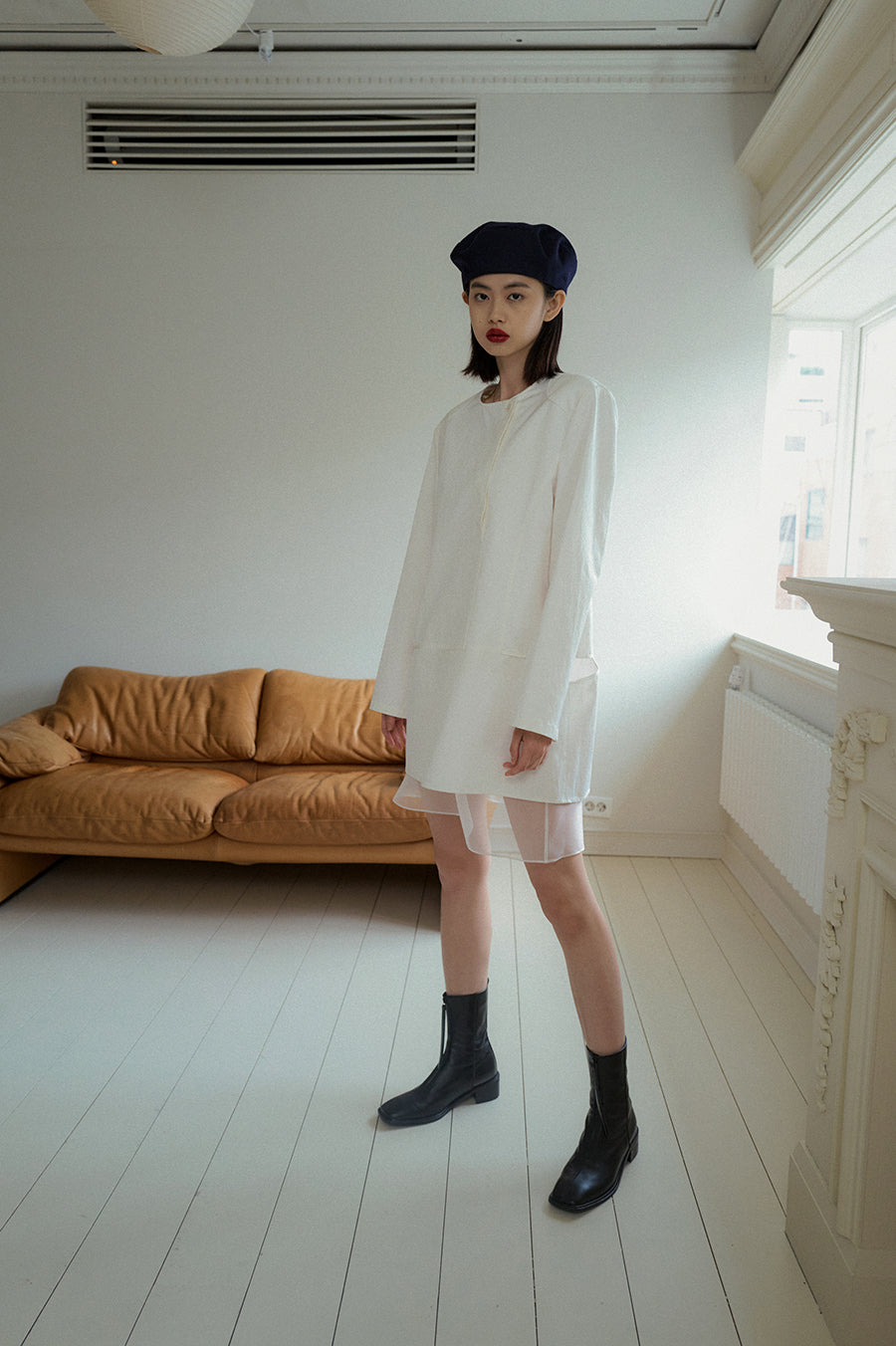 Overdueflair Cut-Out Layered Dress White