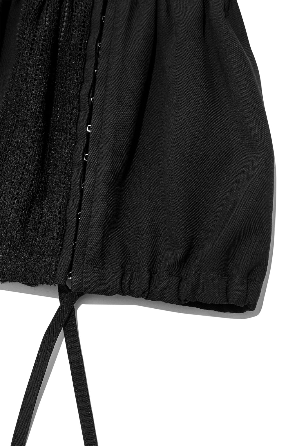 [matinkim] ROUGH PATCHWORK LAYERED SKIRT IN BLACK