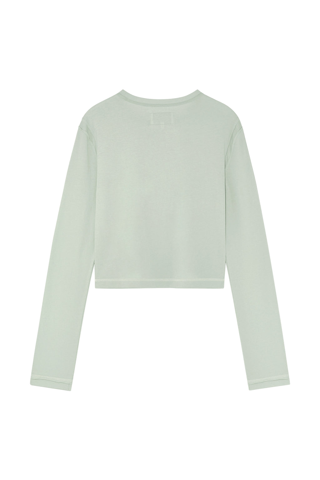 [matinkim] CUT LINE DETAIL LONG SLEEVE LOGO TOP IN MINT