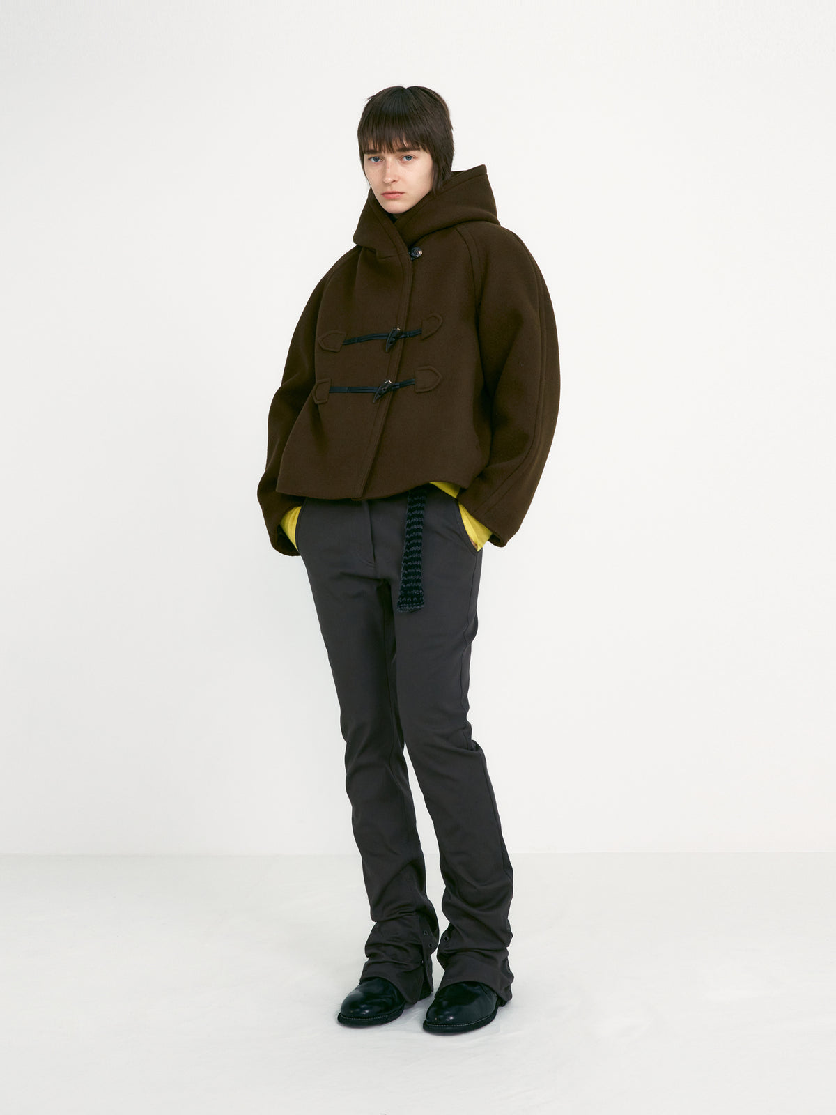 Low Classic Duffle Short Coat Khaki Brown