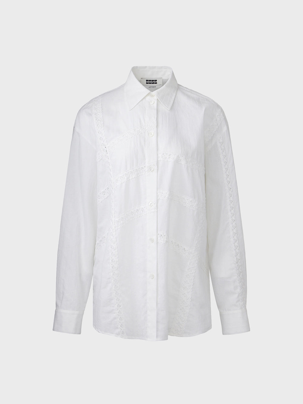 EENK Lace Detail Panel Shirt - White