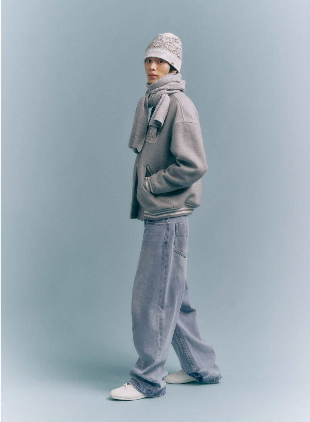 [satur] Verona Knit Muffler - Light Gray