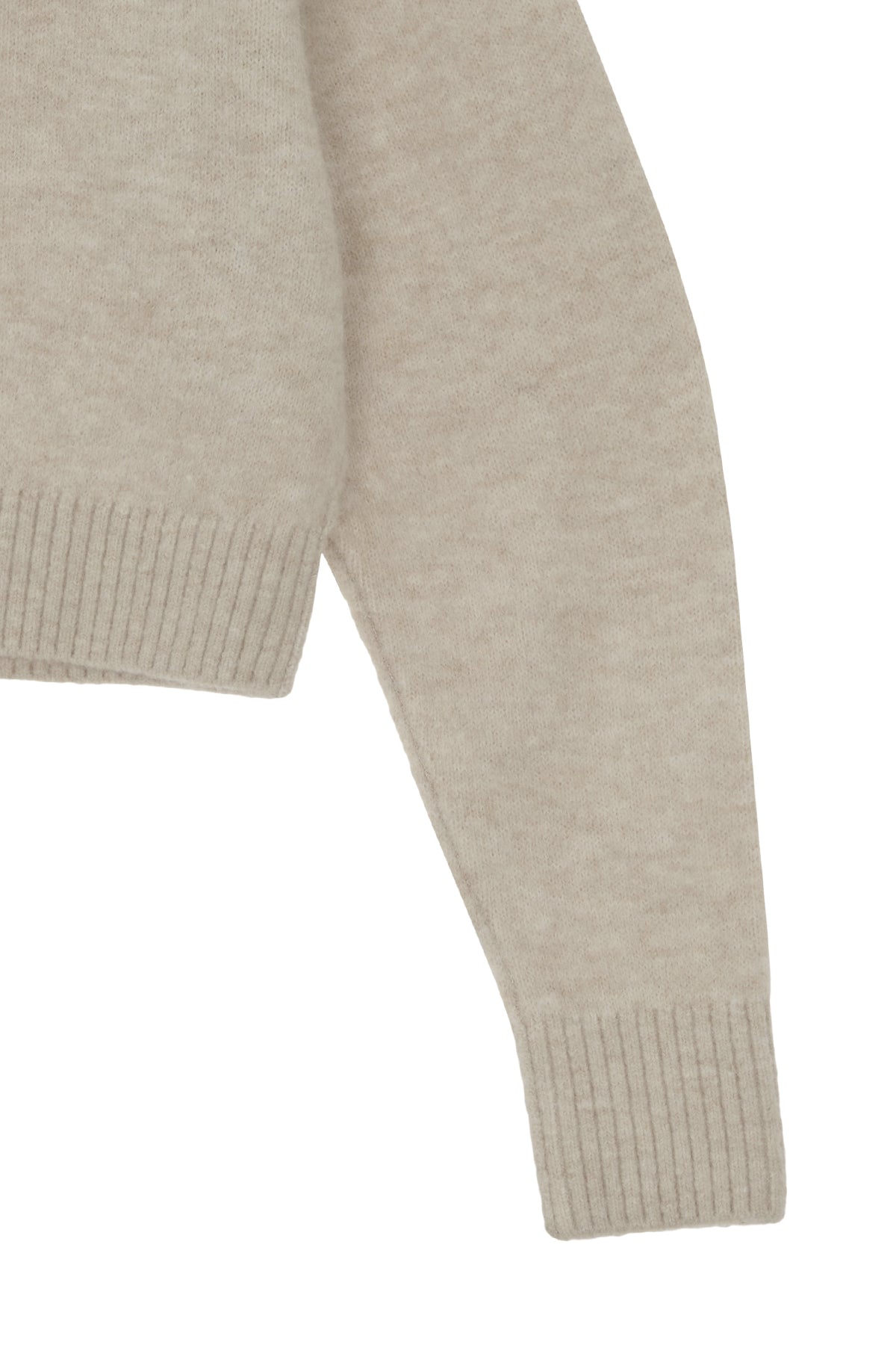 [matinkim] OFF SHOULDER STRING KNIT PULLOVER IN BEIGE