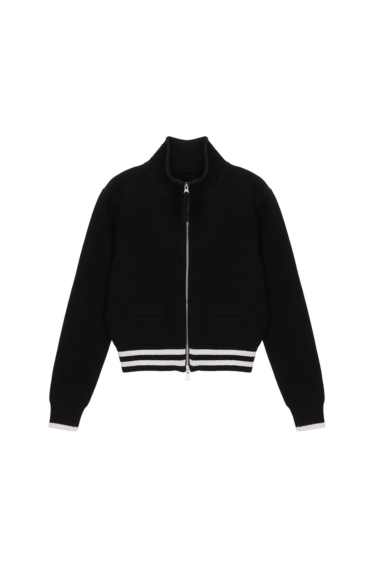 [matinkim] SPELL POINT STRIPE KNIT CARDIGAN IN BLACK