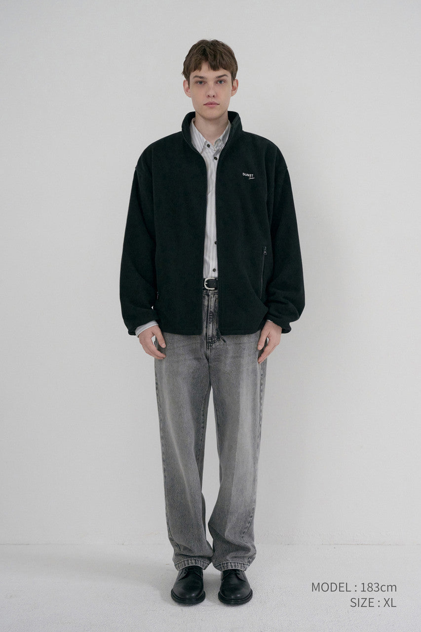 Dunst Unisex Zip-Up Fleece Sweatshirt Black