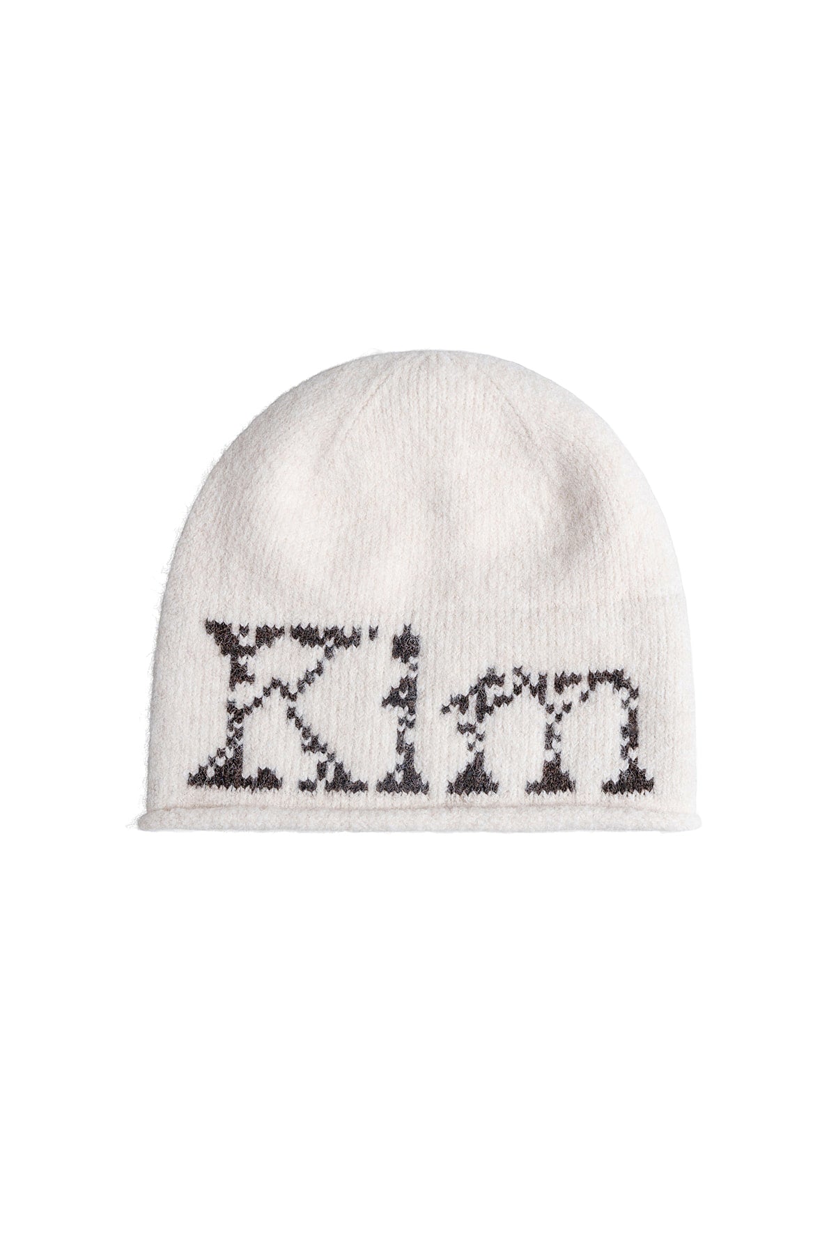 Matinkim Boucle Crack Logo Beanie IN Light Beige