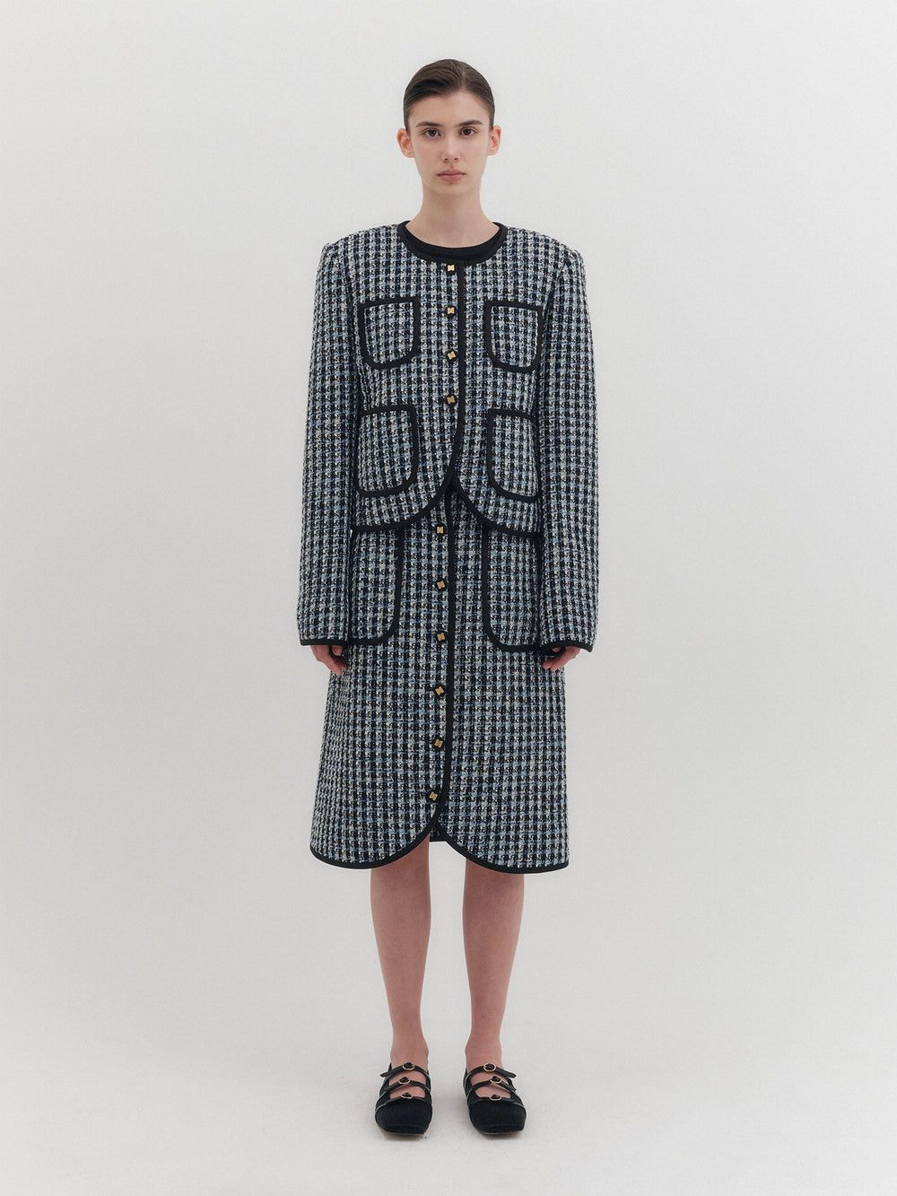 EENK Panel Short Jacket - Blue Multi