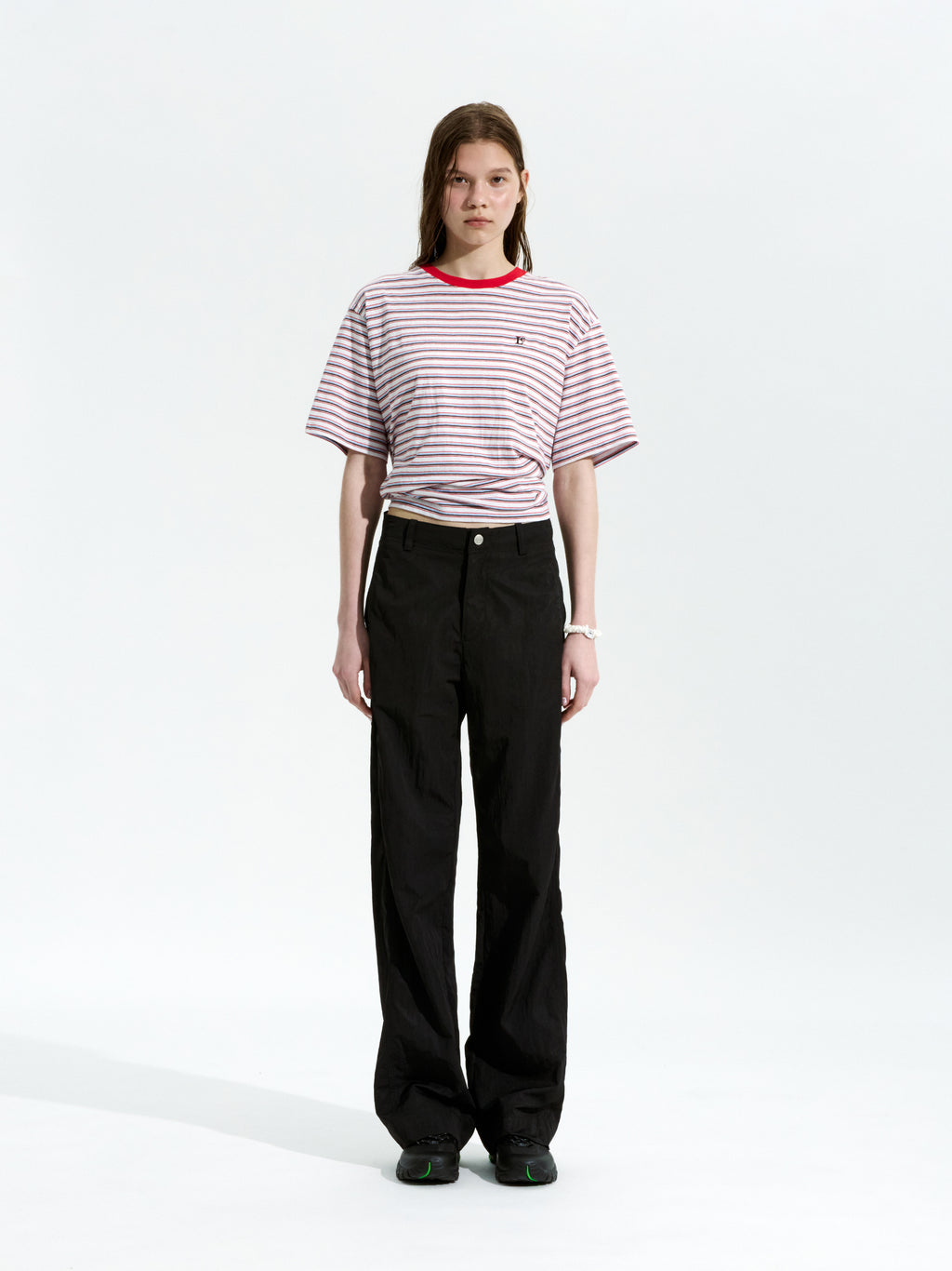[Low Classic] Soft Nylon Straight-Fit Pants_Black