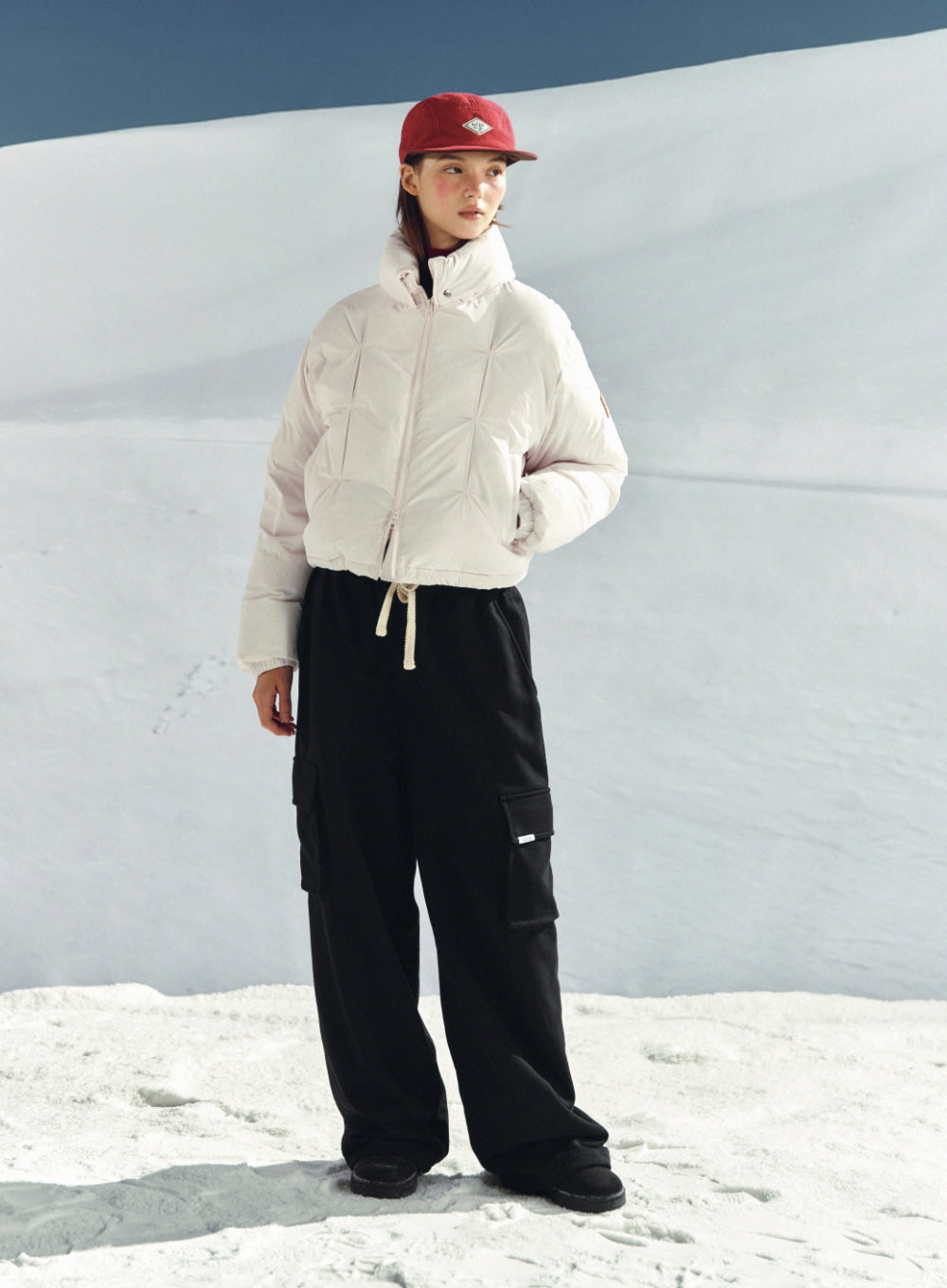 [satur] Cargo Wide Sweatpants - Black