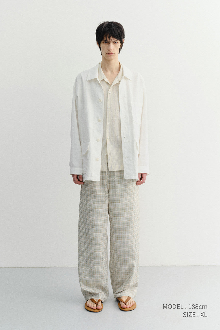 Dunst Unisex Checked Pajama Slacks Olive Check
