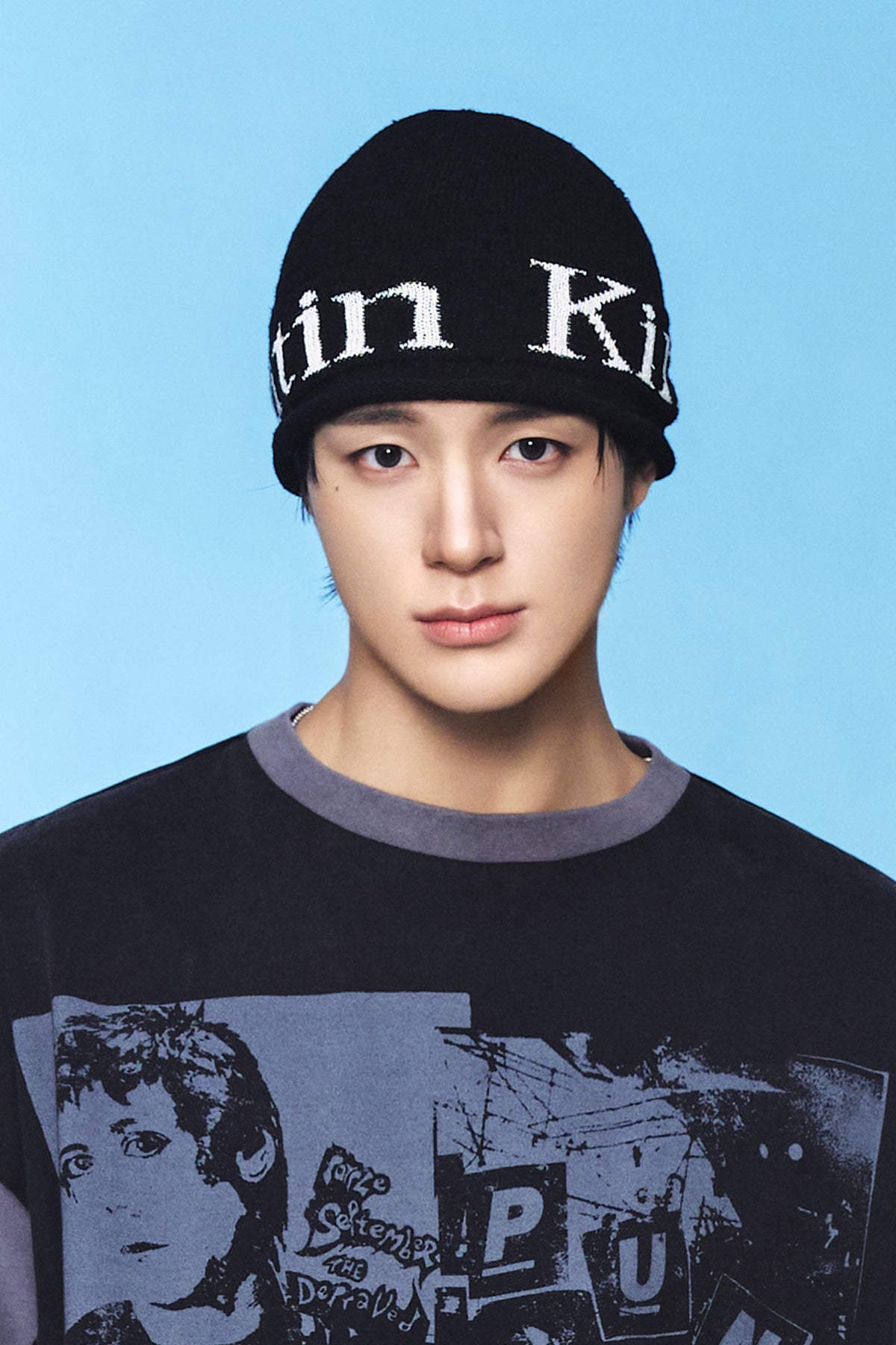 Matinkim Logo Linen Short Beanie IN Black