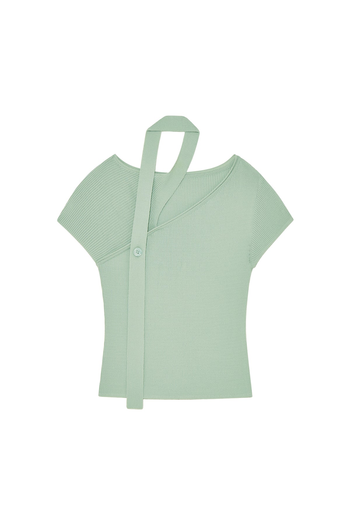 Matinkim Scarf Point Knit Top IN Mint