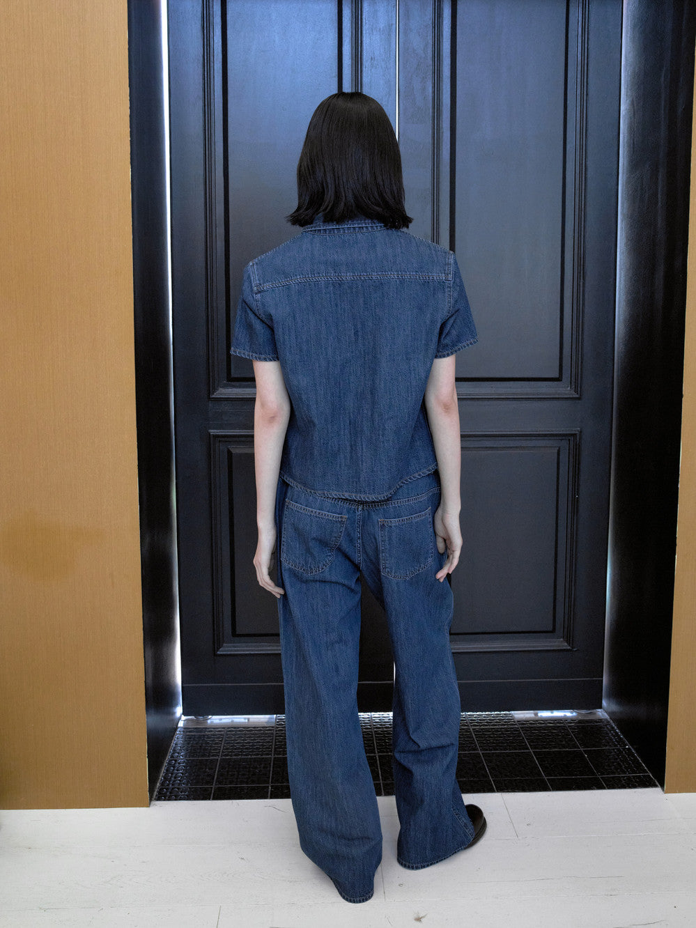 Low Classic Button Straight Jeans Blue