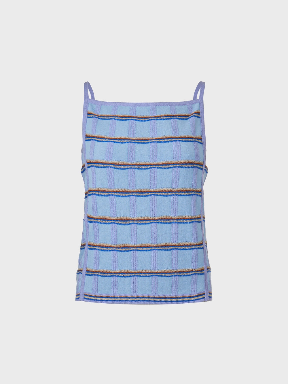 EENK Multi Stripe Knitwear Top - Sky Blue